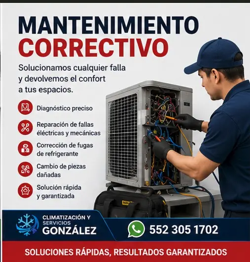 Mantenimiento correctivo y reparación de aire acondicionado